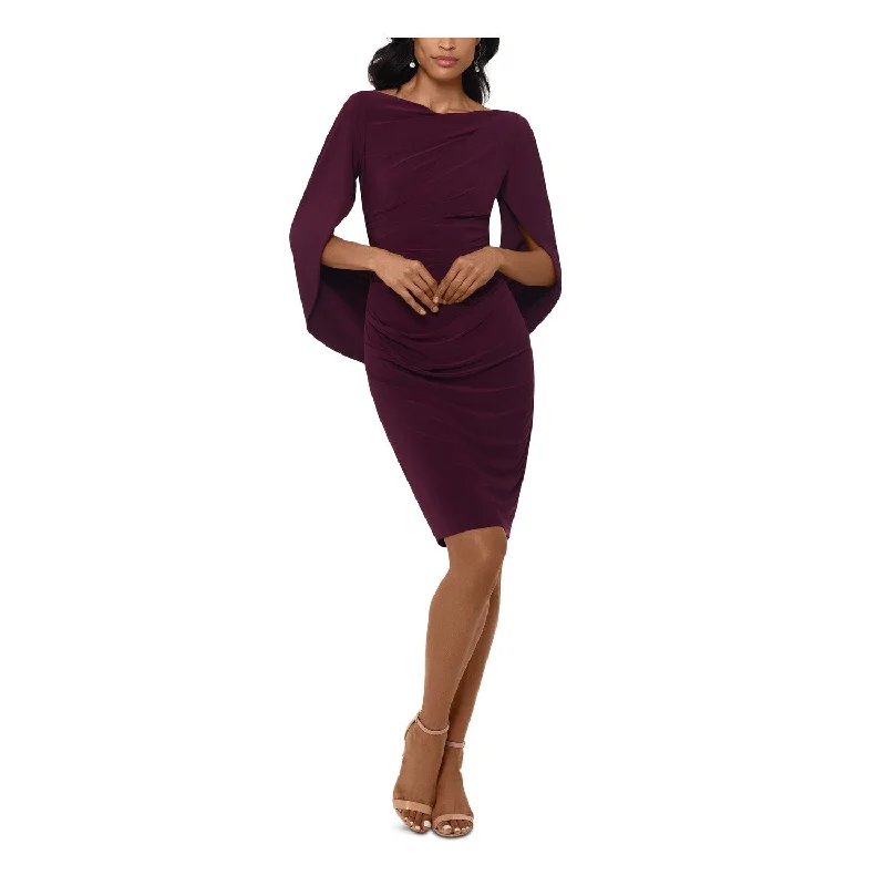 High-end Fashion Betsy & Adam Women's Velvet Drape-Back Dress Wine Size 10