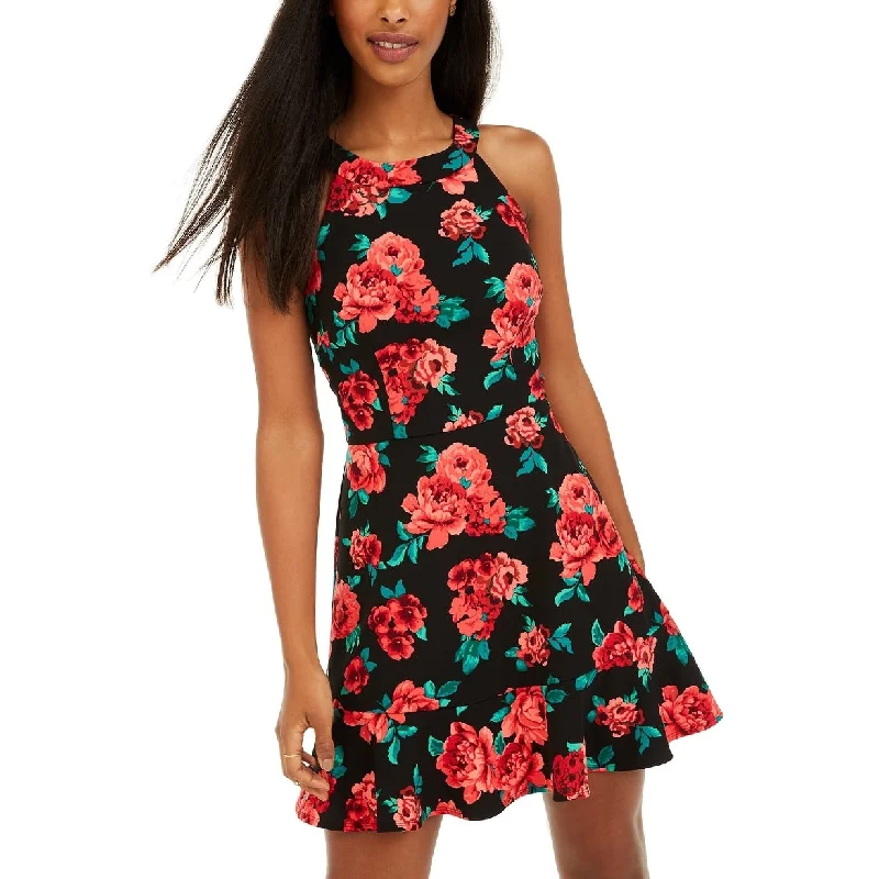 Design And Tailoring BCX Women's Floral-Print Flounce Dress Red Size 13