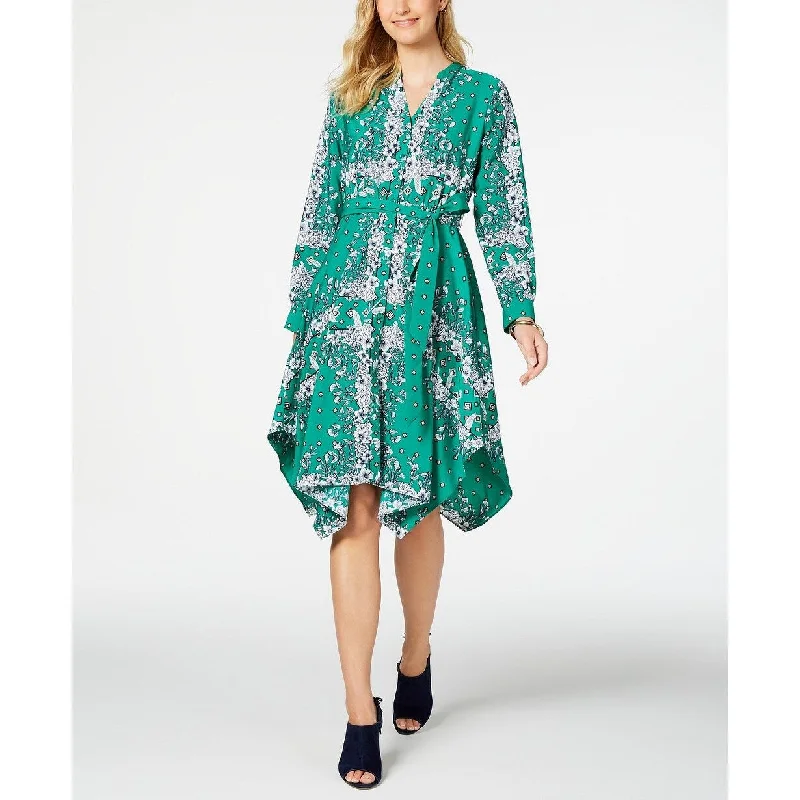 Exquisite Fabrics Charter Club Women's Long-Sleeve Handkerchief Dress Green Size Large Exquisite Fabrics Charter Club Women's Long-Sleeve Handkerchief Dress Green Size Large