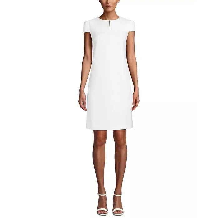 Luxury Customization Anne Klein Women's Crepe Sheath Dress White Size 6