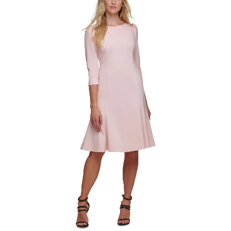 Dessert Matching DKNY Women's Puff-Sleeve Fit & Flare Dress White Size 6
