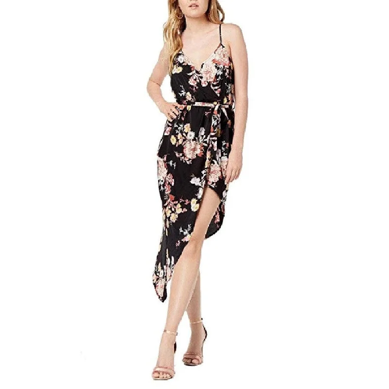 Classic Retro Material Girl Juniors Printed Asymmetrical Floral Caviar Black Combo Size Extra Small - X-Small Classic Retro Material Girl Juniors Printed Asymmetrical Floral Caviar Black Combo Size Extra Small - X-Small