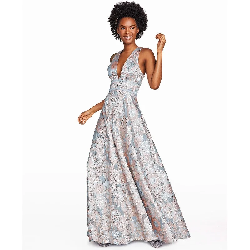Sports Fashion Speechless Juniors' Floral Jacquard Gown Redoverflw Size 11