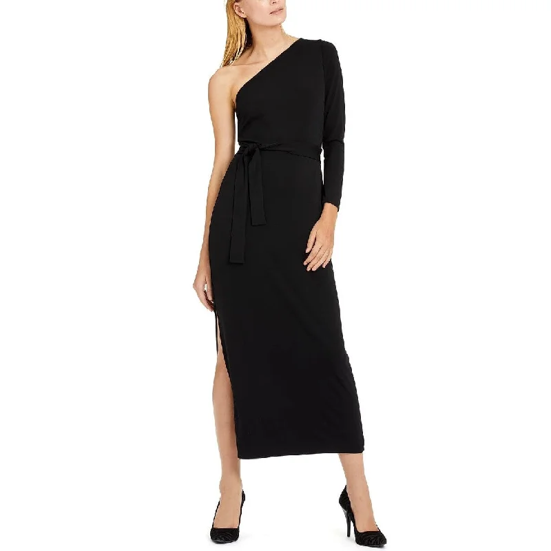 Fashion Must-have INC International Concepts Women's One Shoulder Belted Maxi Dress Black Size Petite Medium - Petite Medium Fashion Must-have INC International Concepts Women's One Shoulder Belted Maxi Dress Black Size Petite Medium - Petite Medium
