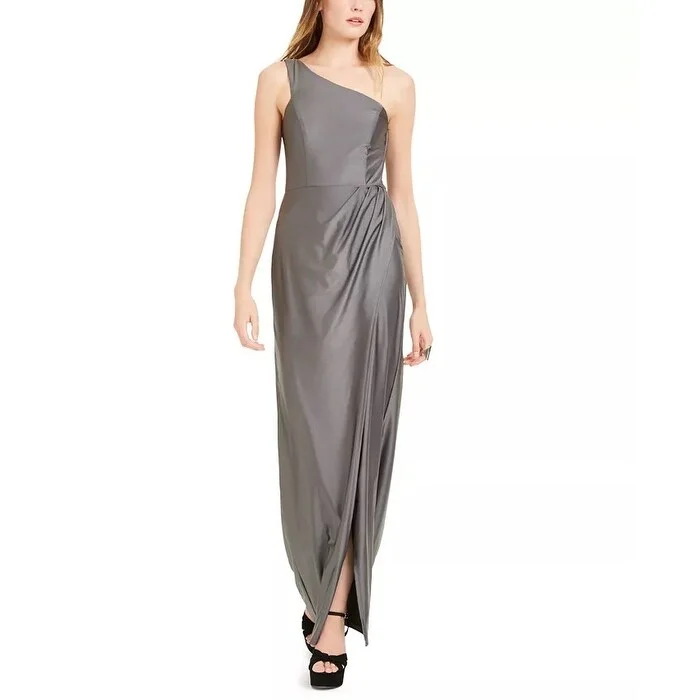 Classic Retro City Studios Junior's One Shoulder Gown Dark Grey Size 13