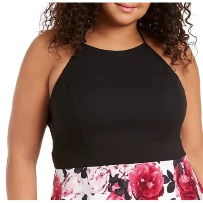 Boutique display Speechless Women's Trendy Plus Size Solid & Floral-Print Dress Red Size 16
