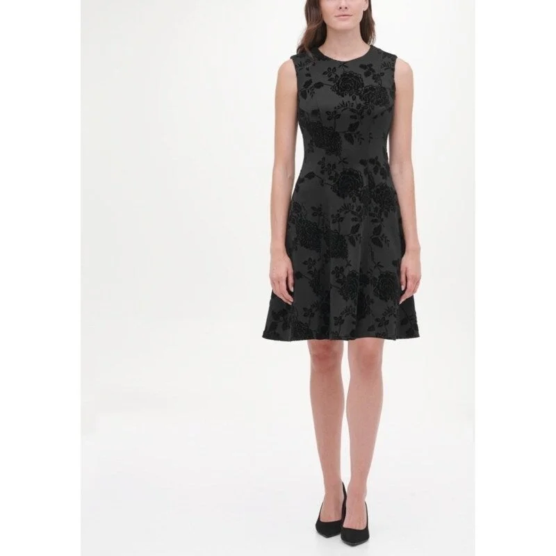 Innovative Design Tommy Hilfiger Women's Shadow Floral Scuba Dress Black Size 4