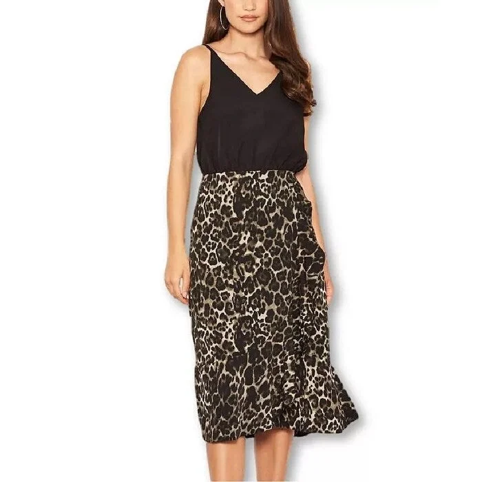 Classic Style Ax Paris Women's 2 In 1 Frill Hem Midi Dress Black Size 13