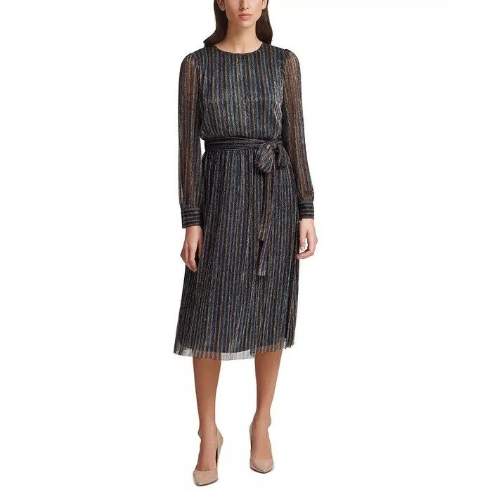 High Street Series Jessica Howard Women's Metallic Midi Dress Blue Size 14