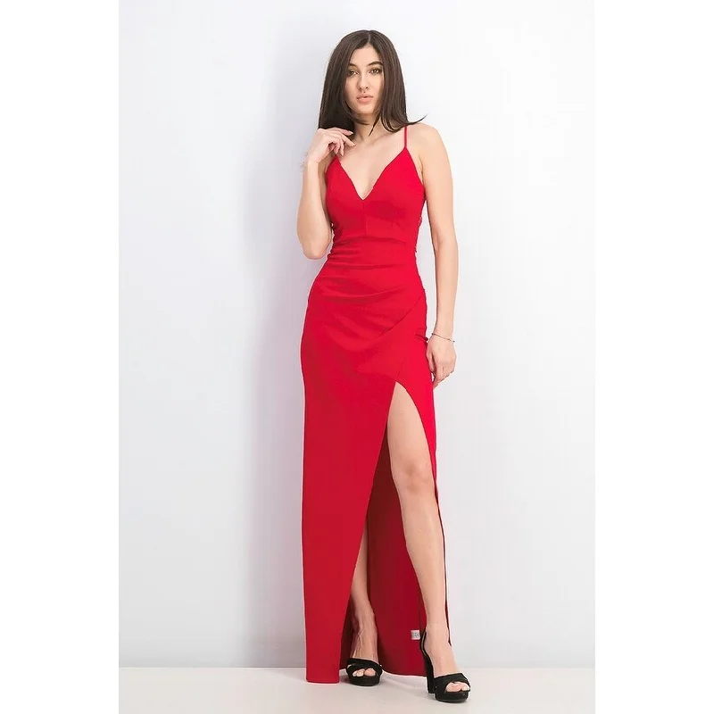 Fashion Must-have Emerald Sundae Juniors' Lace Back Dress Red Size Small