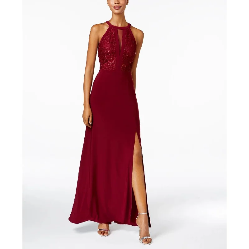 Versatile Itinerary Nightway Women's Lace Halter Gown Red Size 6
