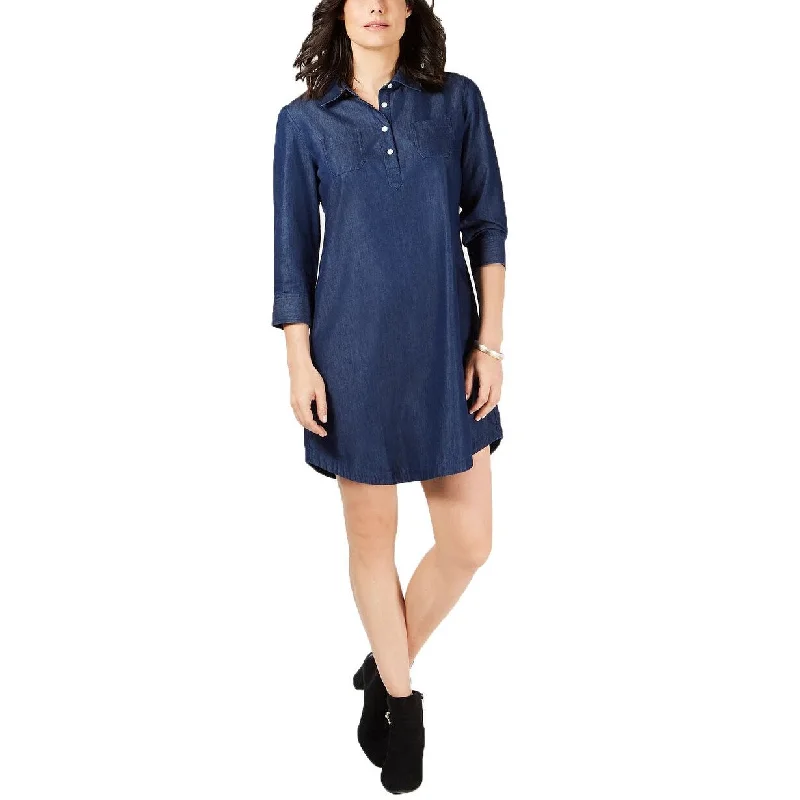 Fashion Selection Karen Scott Women's Petite Contrast-Trim Cotton Shirtdress Navy Size Large Fashion Selection Karen Scott Women's Petite Contrast-Trim Cotton Shirtdress Navy Size Large