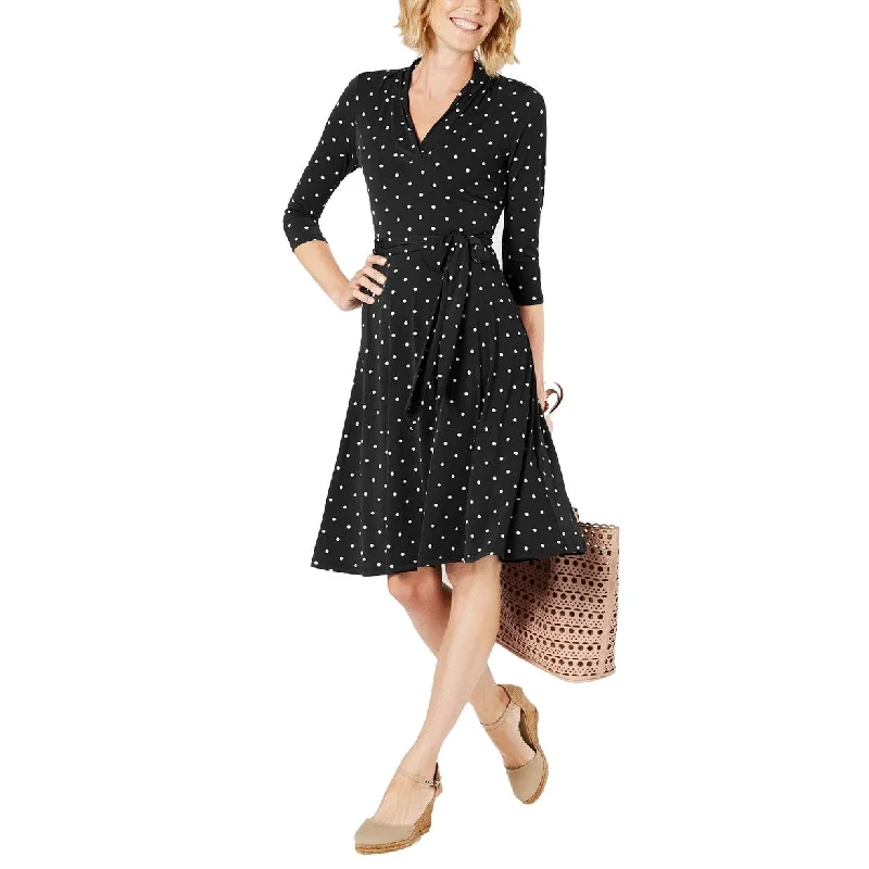 Cool Style Charter Club Women's Petite Dot-Print Belted Swing Dress Black Size Large Cool Style Charter Club Women's Petite Dot-Print Belted Swing Dress Black Size Large