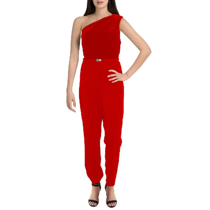 Must-have For Fashion Lauren Ralph Lauren Womens Peria Velvet One Shoulder Jumpsuit Red Size 18 Must-have For Fashion Lauren Ralph Lauren Womens Peria Velvet One Shoulder Jumpsuit Red Size 18