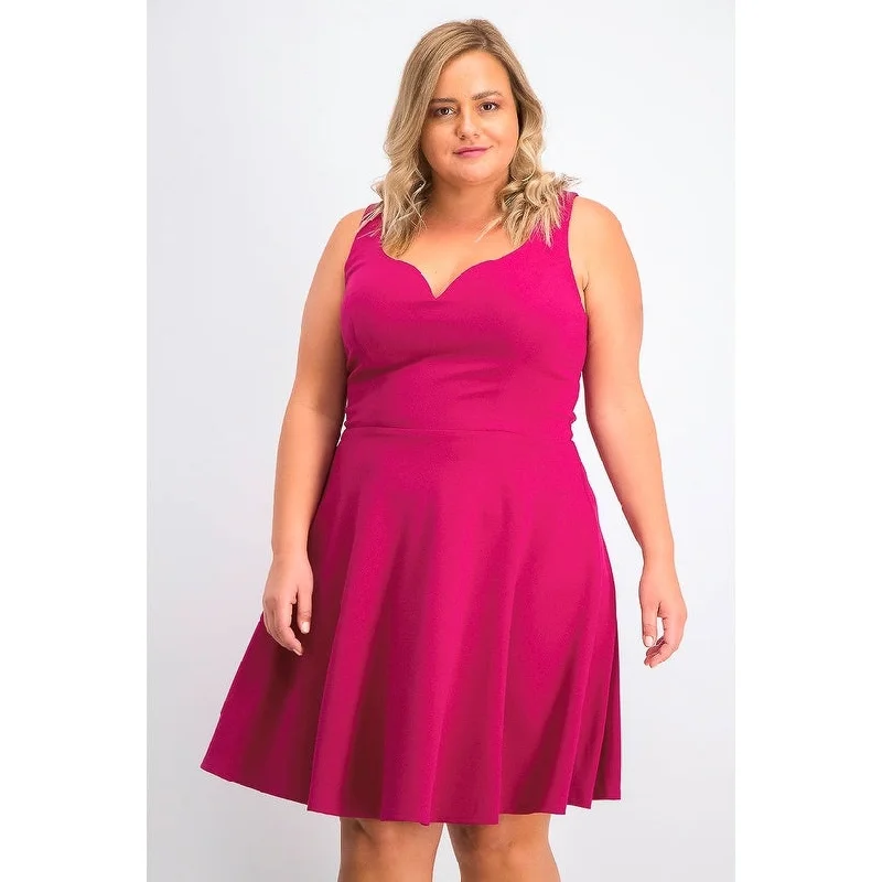 European Plan B Darlin Women's Trendy Plus Size Scuba Fit & Flare Dress Dark Purple Size 20 European Plan B Darlin Women's Trendy Plus Size Scuba Fit & Flare Dress Dark Purple Size 20