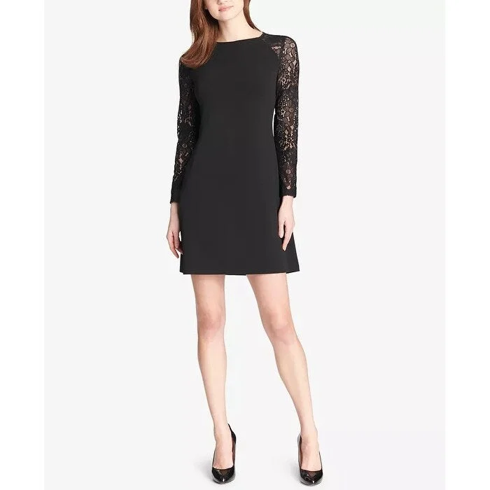 Simple research Tommy Hilfiger Women's Lace Sleeve A Line Dress Black Size 8