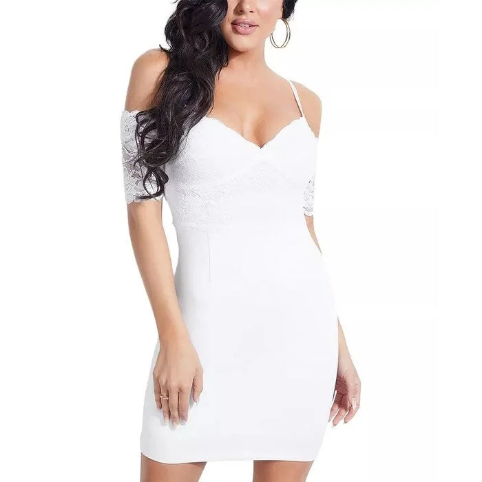 New Design Guess Women's Raquel Dress White Size Small