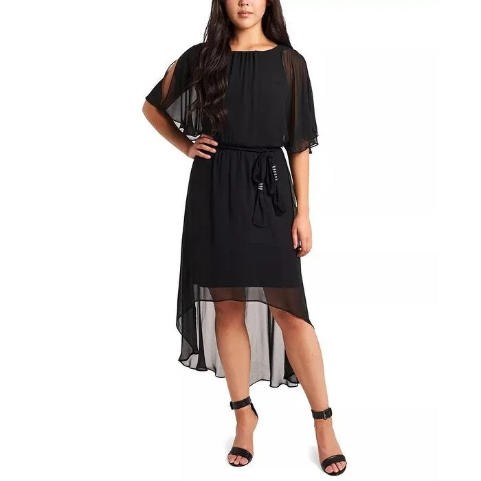 Personalized Wear MSK Women's Blouson High Low Fit & Flare Dress Black Size Medium