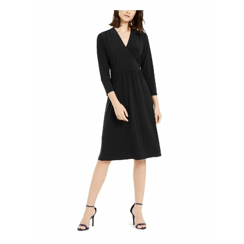 Unique Design Anne Klein Women's Matte Jersey Fit & Flare Dress Black Size X-Small