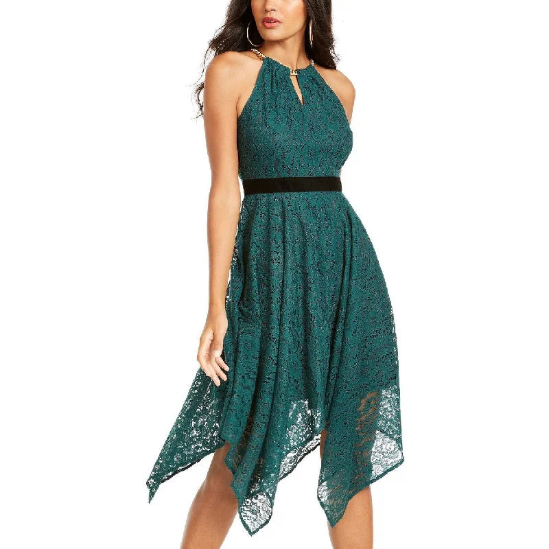 Free And Comfortable Thalia Sodi Women's Chain-Neck Lace Dress Dark Green Size Medium