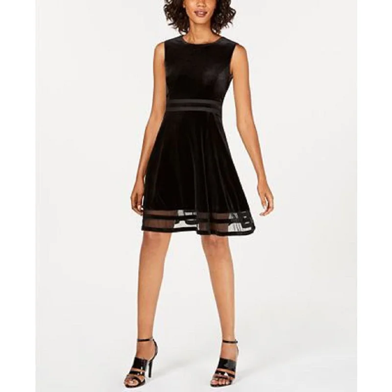 Boutique Recommendation Calvin Klein Women's Velvet Illusion A-Line Dress Black Size 10 Boutique Recommendation Calvin Klein Women's Velvet Illusion A-Line Dress Black Size 10