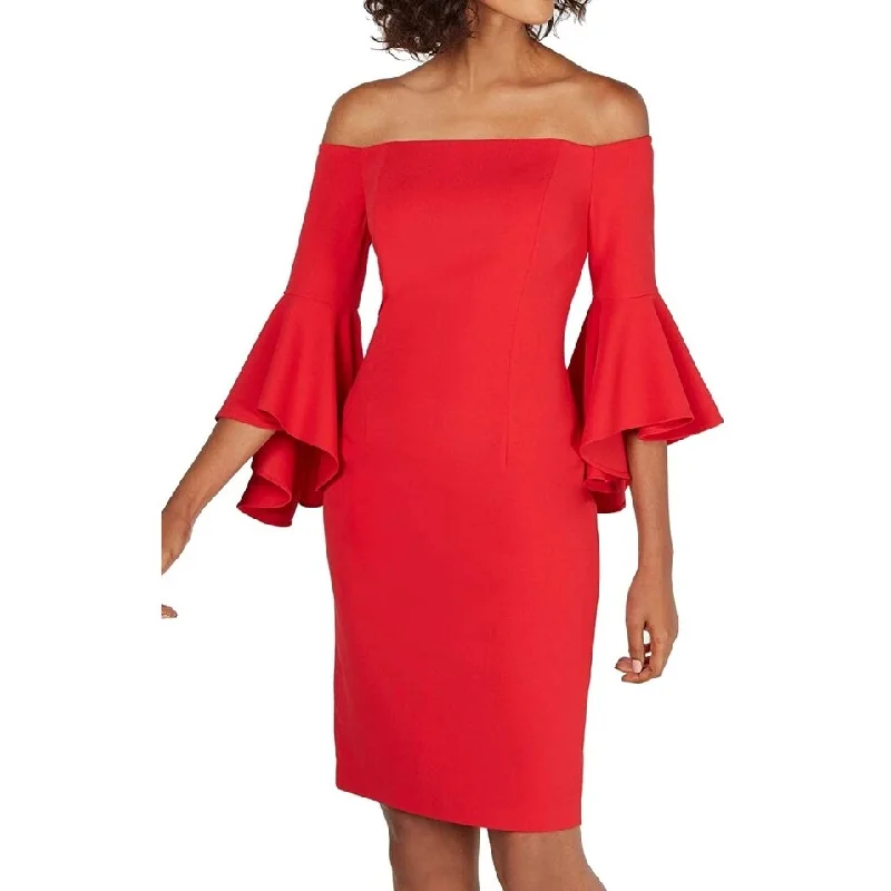 Sexy Fun Calvin Klein Women's Petite Off-The-Shoulder Sheath Dress Red Size 4P
