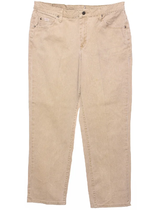 Fashionable And Versatile Light Brown Tapered Jeans - W34 L28