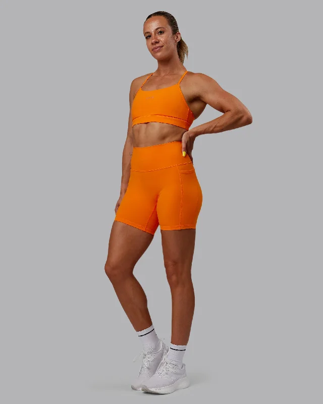 Fresh Comfort Fusion Mid Shorts with Pockets - Vibrant Orange