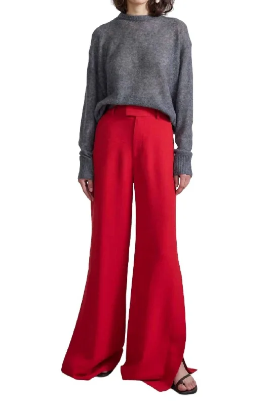 Comfortable Wear Alba Trouser In Deep Red