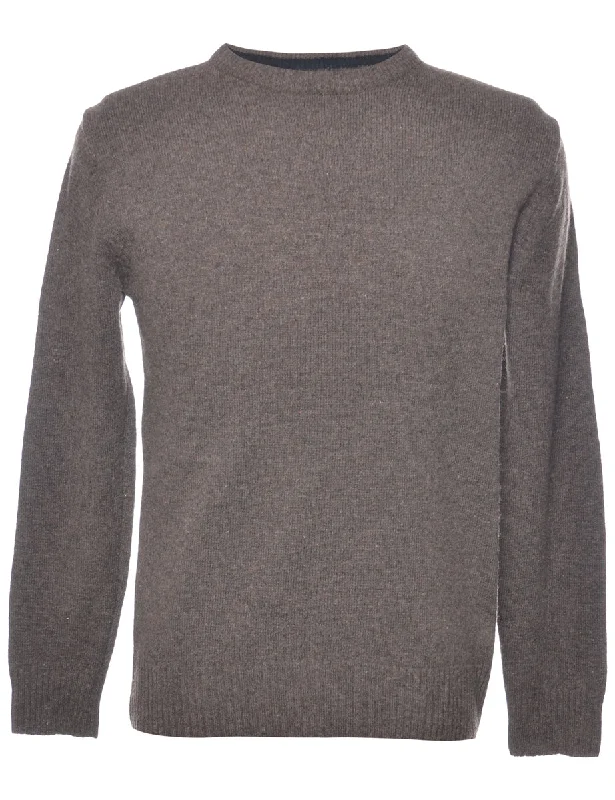 British Style Long Sleeved Brown Jumper - S