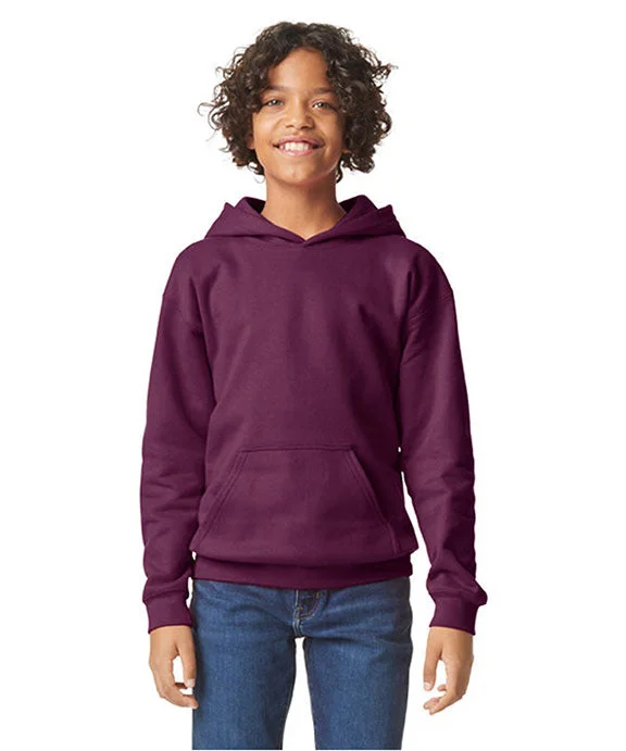 Cozy Outfit SF500B - Gildan Youth Softstyle Midweight Fleece Hooded Sweatshirt | Maroon