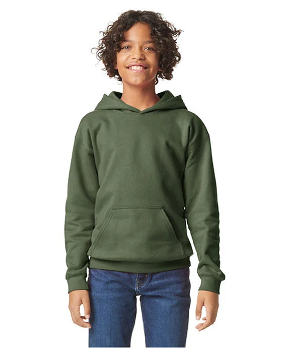 Lounge Chic SF500B - Gildan Youth Softstyle Midweight Fleece Hooded Sweatshirt | Military Green Lounge Chic SF500B - Gildan Youth Softstyle Midweight Fleece Hooded Sweatshirt | Military Green