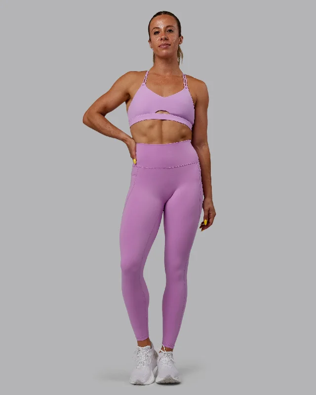Urban Design Sense Fusion Full Length Leggings with Pockets - Light Violet
