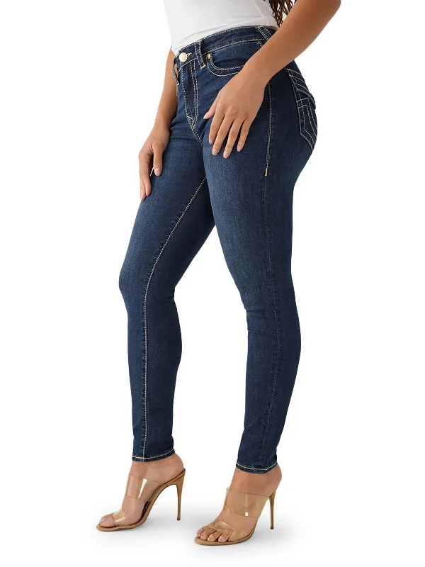 Fashion Wear Halle Womens High-Rise Dark Wash Skinny Jeans