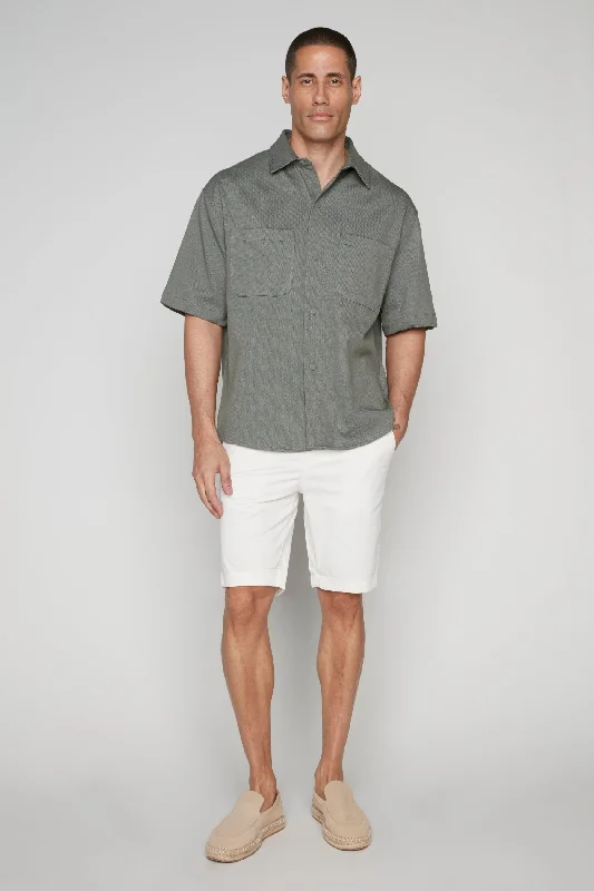 Comfortable And Casual BILLY - Elastic Waist Roll Up Shorts - Off White