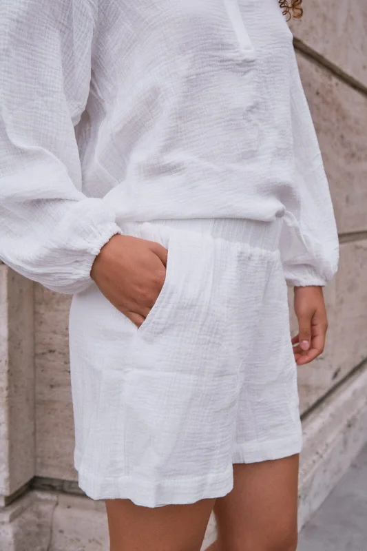 Printed pattern Neo Noir - Ally Waffle Shorts - Off White