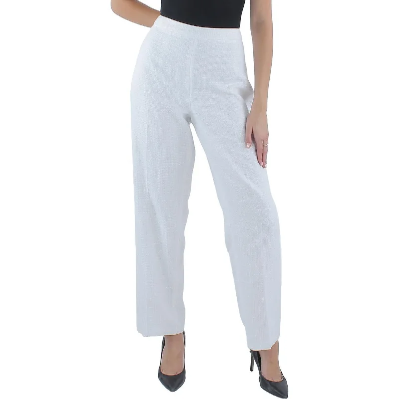 Elegant Series Anne Klein Womens High Rise Metallic Dress Pants