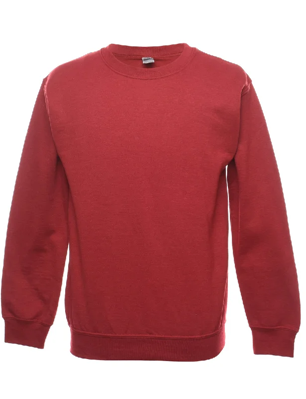 New Design Red Plain Sweatshirt - S