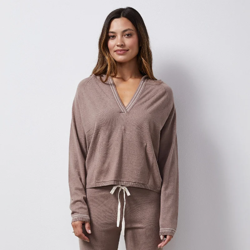 Fresh Wear Light Soft Knit Contrast Stitch Hoody