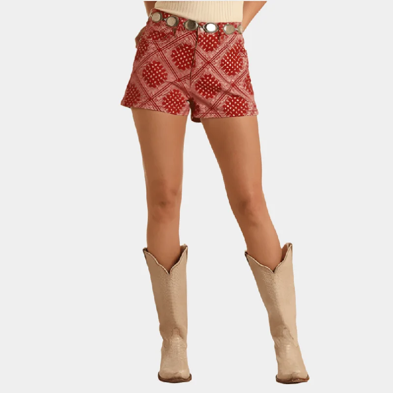 Street Charm Grace In La High Rise Bandana Print Shorts