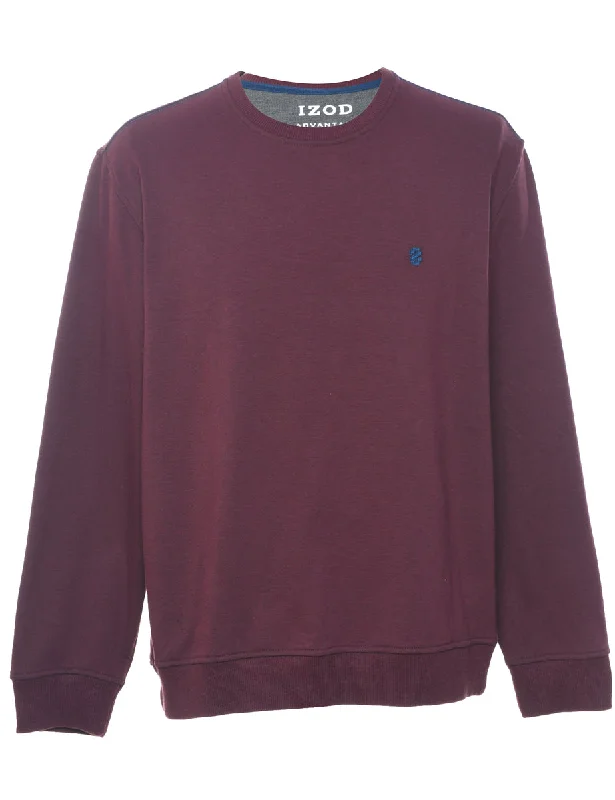 Renaissance Style Izod Plain Maroon Sweatshirt - L