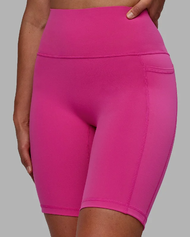 Trendy Casuals Fusion Bike Shorts with Pockets - Fuchsia Pink