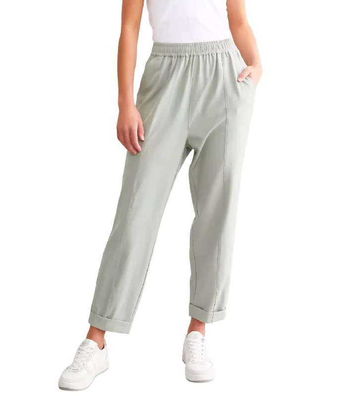 Sports Series Oakland Turnup Taper Pant In Cool Sage