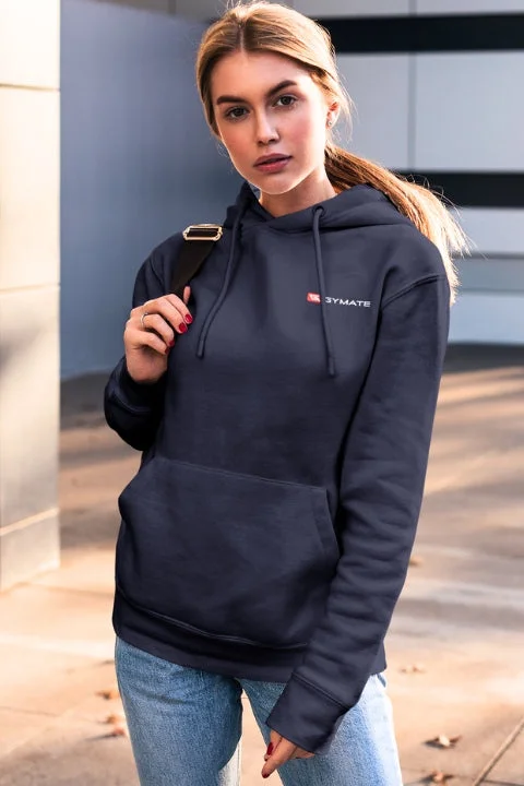 Fashion Must-have Womens Athletic Essentials Sports Hoodie Navy [Chest red & white logo]