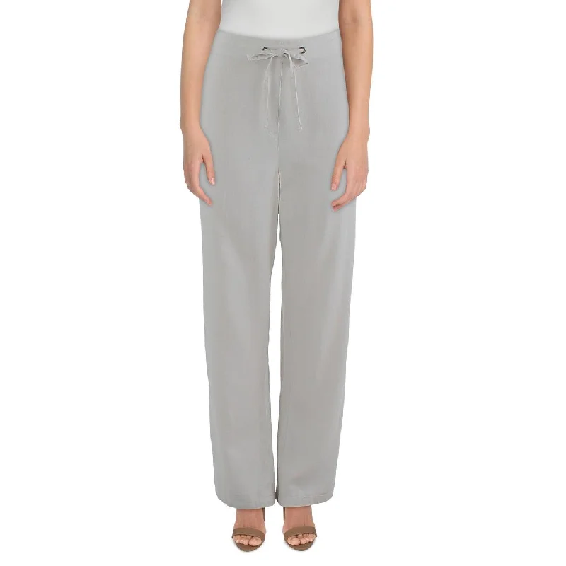 Comfortable Tops Per Se Womens Drawstring Hem Linen Wide Leg Pants