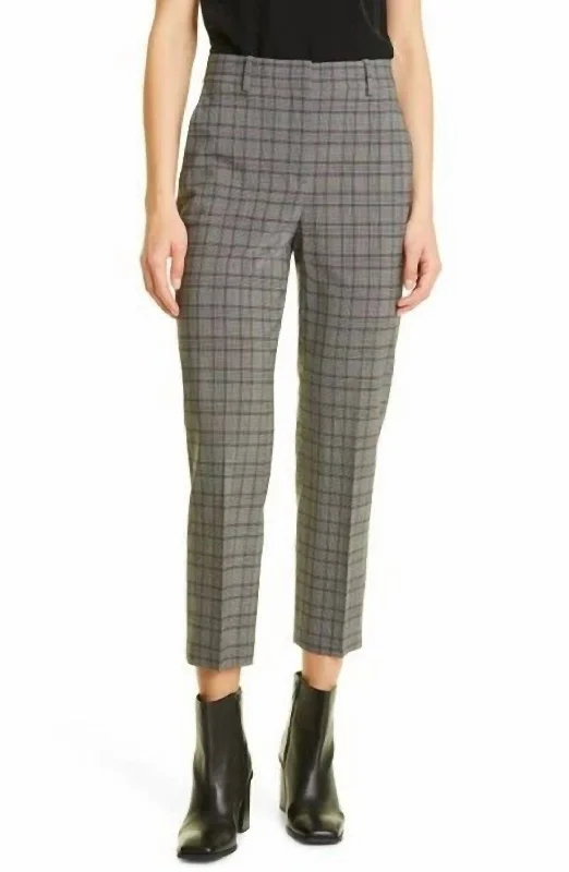 Sports Express Cuff Straight Fluid Melange Crop Pants In Gray