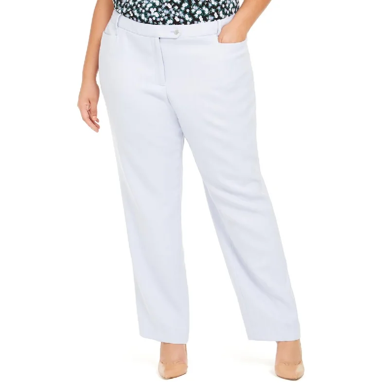Basic Version Calvin Klein Womens Plus Herringbone Modern Fit Dress Pants
