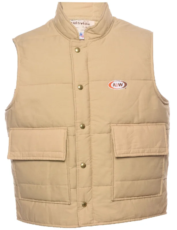 Playful Style Light Brown Puffer Vest - XL