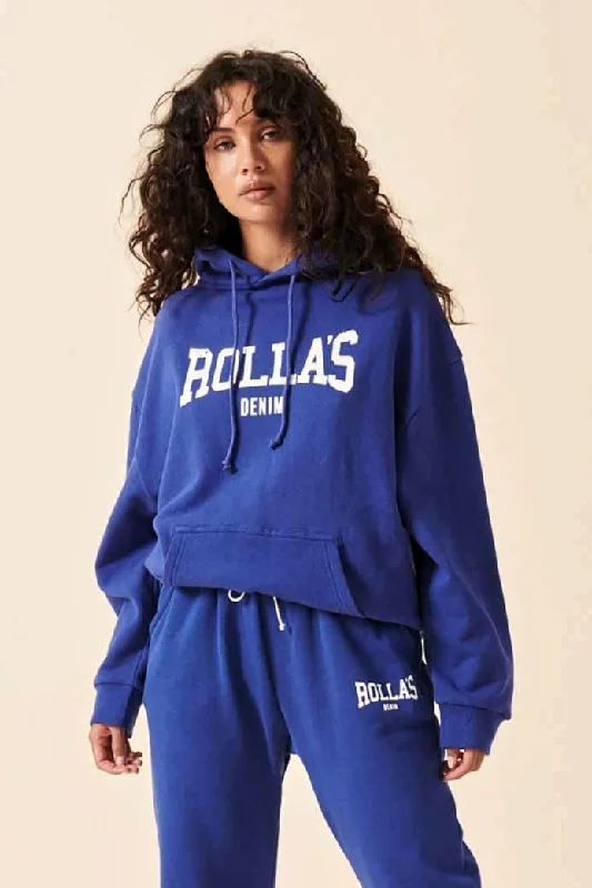 Sports And Leisure ROLLAS Womens Workout Slouch Hood Sweat Electric Blue