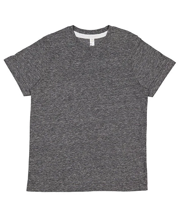 Retro Lace Fabric 6191 - LAT Youth Harborside Melange Jersey T-Shirt | Smoke Melange